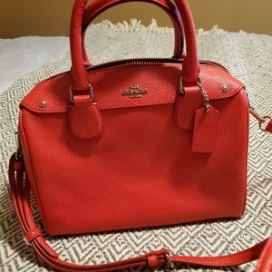 NWOT Coach Mini Bennett Boston Leather Red